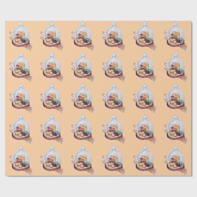 Desserts unter dem Glasdach Geschenkpapier (Flach)