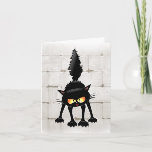 Dessin animé de chat noir drôle et féroce