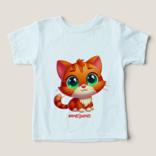 Dessin animé de chaton roux mignon