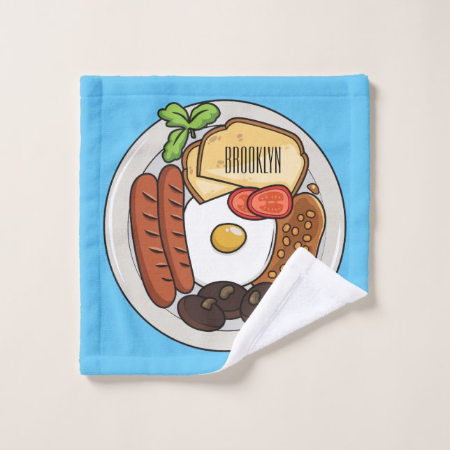 dessin animé du petit-déjeuner anglais (Gant de toilette)