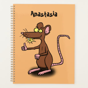 Dessin animé d'un rat brun mignon qui donne un pou