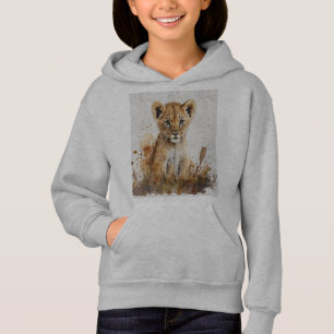 dessin aquarelle safari - t-shirt bébé roi lion