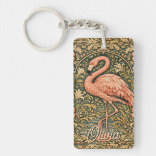dessin art nouveau flamant rose vintage