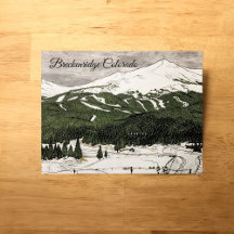 Dessin Au Crayon De Breckenridge, Carte Postale CO