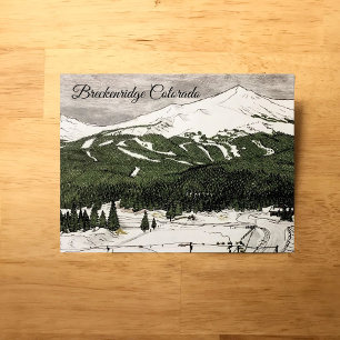 Dessin Au Crayon De Breckenridge, Carte Postale CO