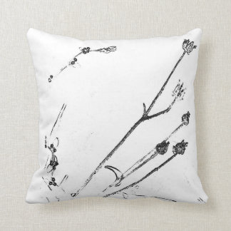 Dessin blanc de nature de coussin à la maison de