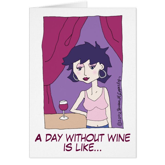 Dessin-caricaturiste féminin au vin rouge (Devant)