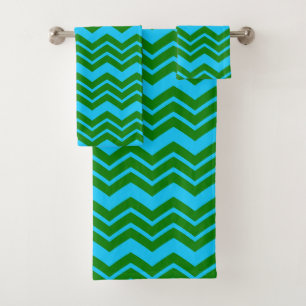 Dessin chevron zigzag bleu vert