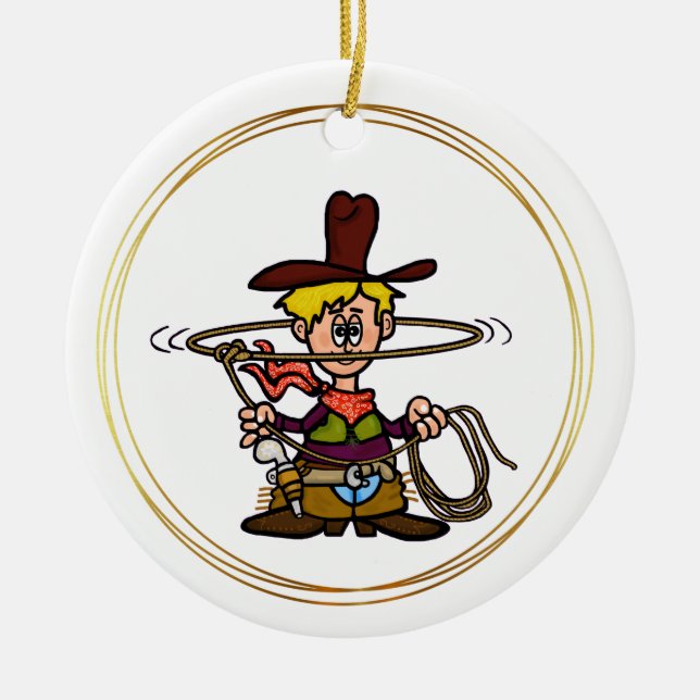 Dessin Cowboy avec ornement de corde (Devant)
