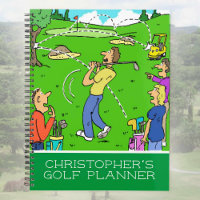 Dessin de caricature amusant de golfeurs.