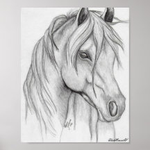 dessin de cheval Poster