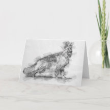 Dessin de chien berger allemand Carte de voeux pli