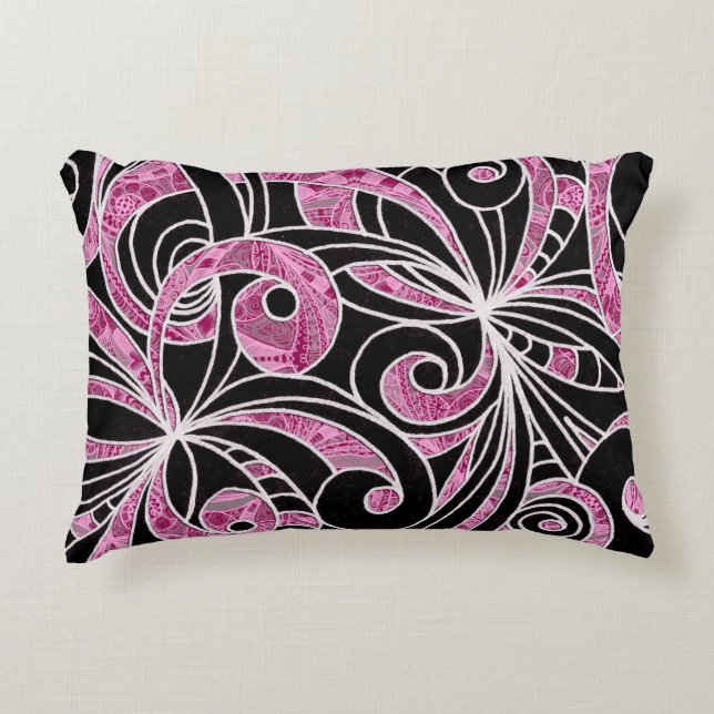 Dessin de coussin d'accent floral (Devant)