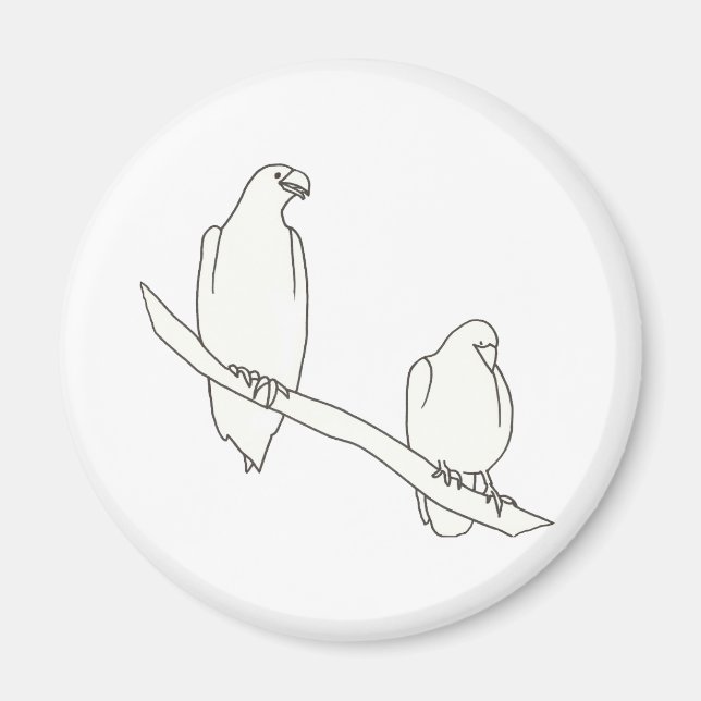 Dessin de deux aigles sur un Magnet de branche (Devant)