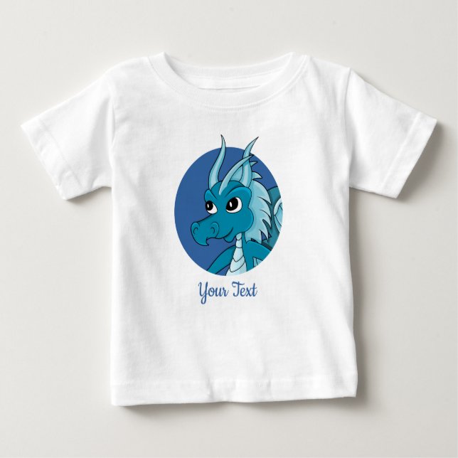 Dessin de dragon bleu bébé T-shirt (Devant)