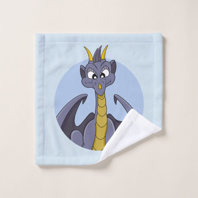 Dessin de dragon mauve linge (Gant de toilette)