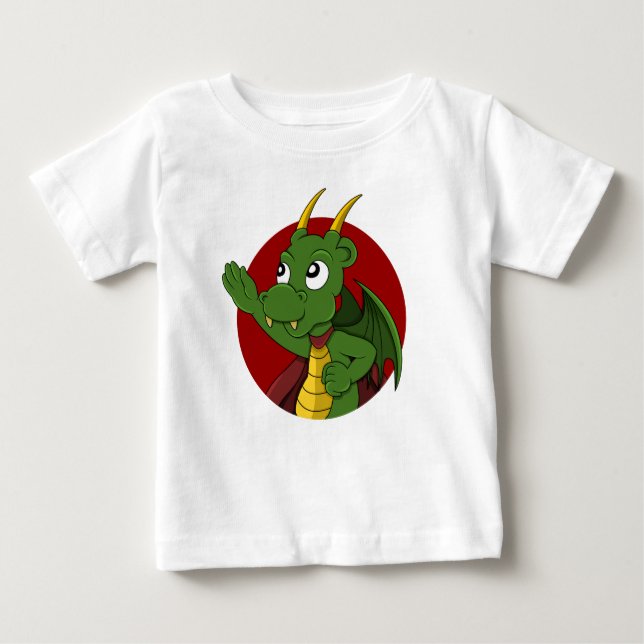 Dessin de dragon vert bébé T-shirt (Devant)