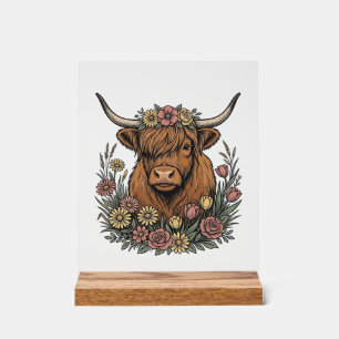 Dessin de gravure vintage de vache des Highlands f