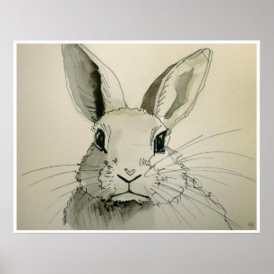 Dessin de lapin d'animal - Impression d'art