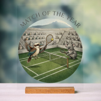 Dessin de match de tennis amusant entre Kookaburra