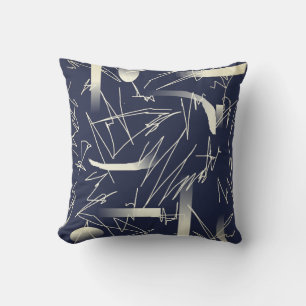Dessin de motif d'art abstrait jaune Coussin Oreil