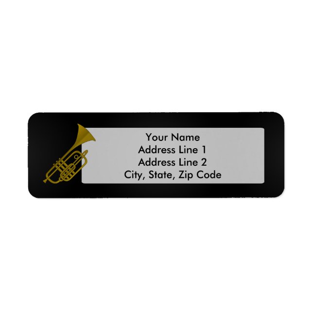 Dessin de musique de trompette Étiquette (Devant)