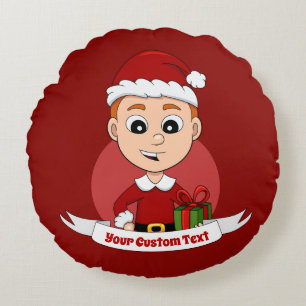 Dessin de Noël du garçon autour du coussin