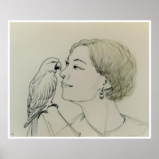Dessin de perroquet - Impression d'art (Devant)