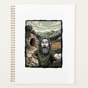 Dessin de portrait barbu surpris de gravure vintag