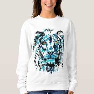 Dessin de tête de lion bleu   Sweatshirt Lion