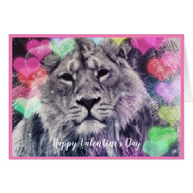 Dessin de Valentine Lion Heart Bokeh Art numérique (Devant Horizontal)