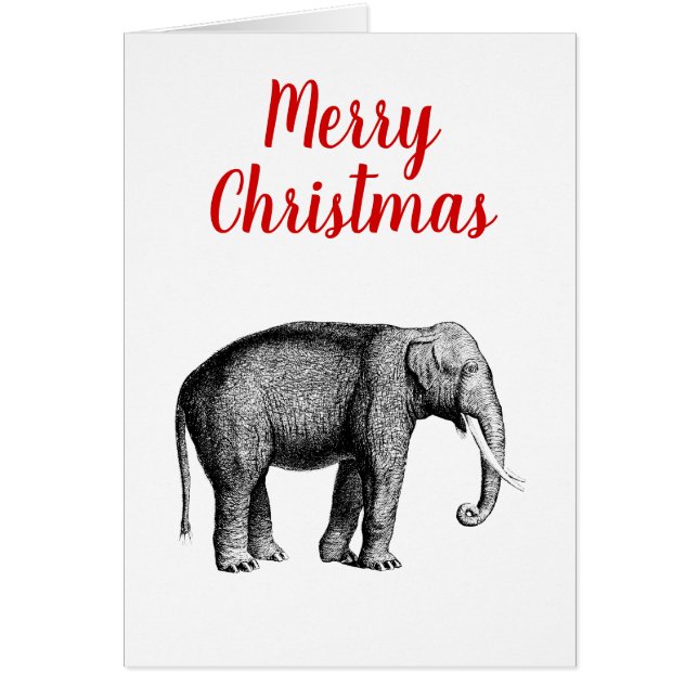 Dessin des éléphants Vintages Noël (Devant)