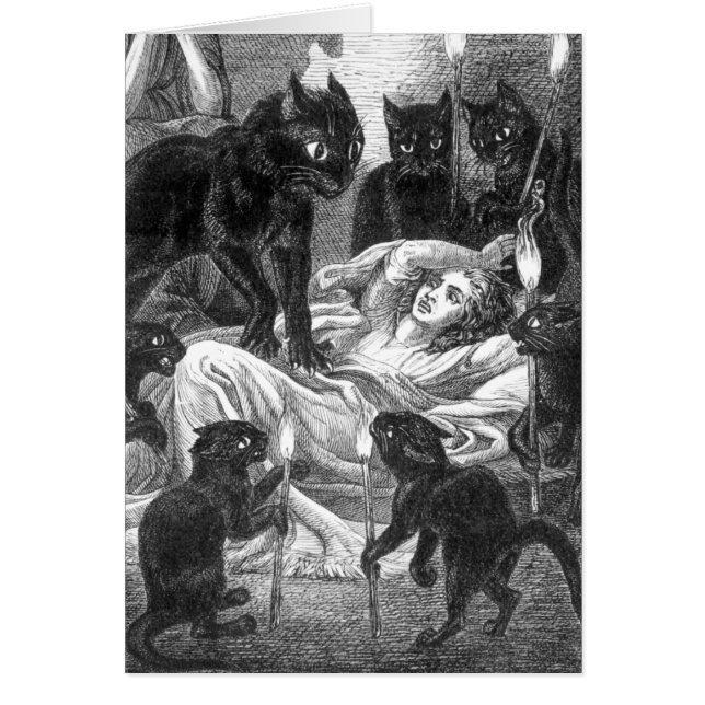 Dessin du chat noir rétro (Devant)