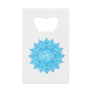 Dessin du symbole Om de lotus de verre bleu