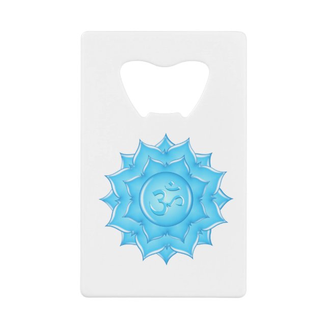 Dessin du symbole Om de lotus de verre bleu (Devant)