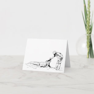 Dessin d'une carte d'illustration de ligne d'allig