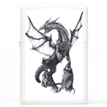 Dessin en Imaginaire Dragon noir et blanc