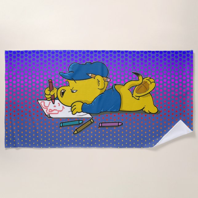 Dessin Ferald Avec Serviette De Plage Crayons (Devant)