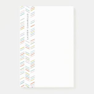 Dessin Herringbone personnalisé post-it - Turquois