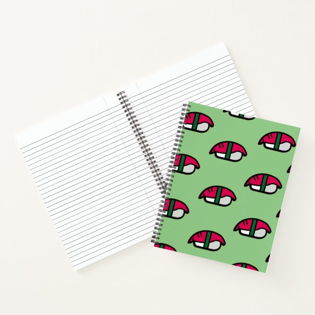Dessin Kawaii Sushi, riz au poisson et Carnet aux  (Intérieur)