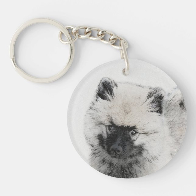 Dessin Keeshond Chiot - Joli dessin original Chien (Devant)