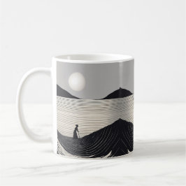 Dessin minimalistisch einfach d'une personne et d' kaffeetasse