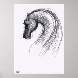 Dessin original 1 Cheval Année Poster Zodiac