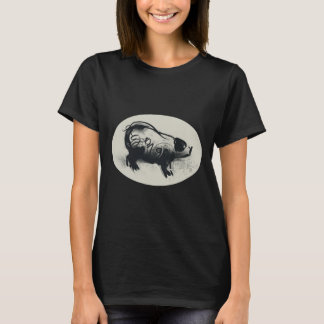 Dessin original de porc avec T-shirt femme B 2019