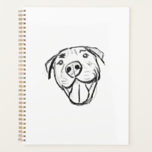 dessin pitbull simple amoureux des chiens noir bla