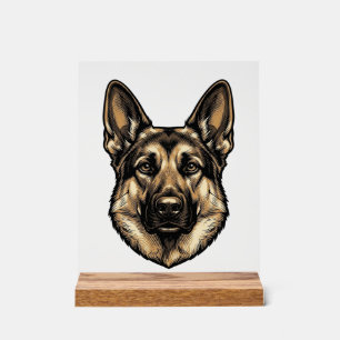 Dessin vectoriel de chien de berger à gravure vint