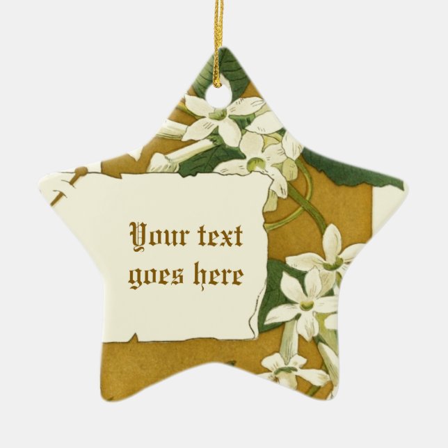 Dessin vintage blanc jasmin ornement (Devant)