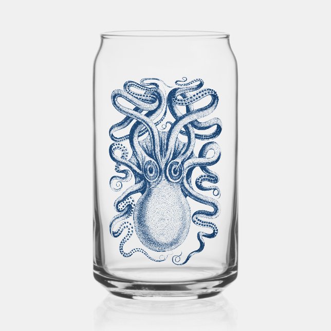 Dessin Vintage graphique octopus bleu (Recto)