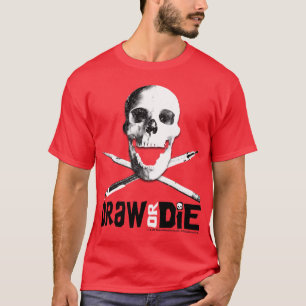 "Dessinez ou mourez" T-shirt rouge