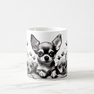Dessins de Mug de café de chien et de chat.